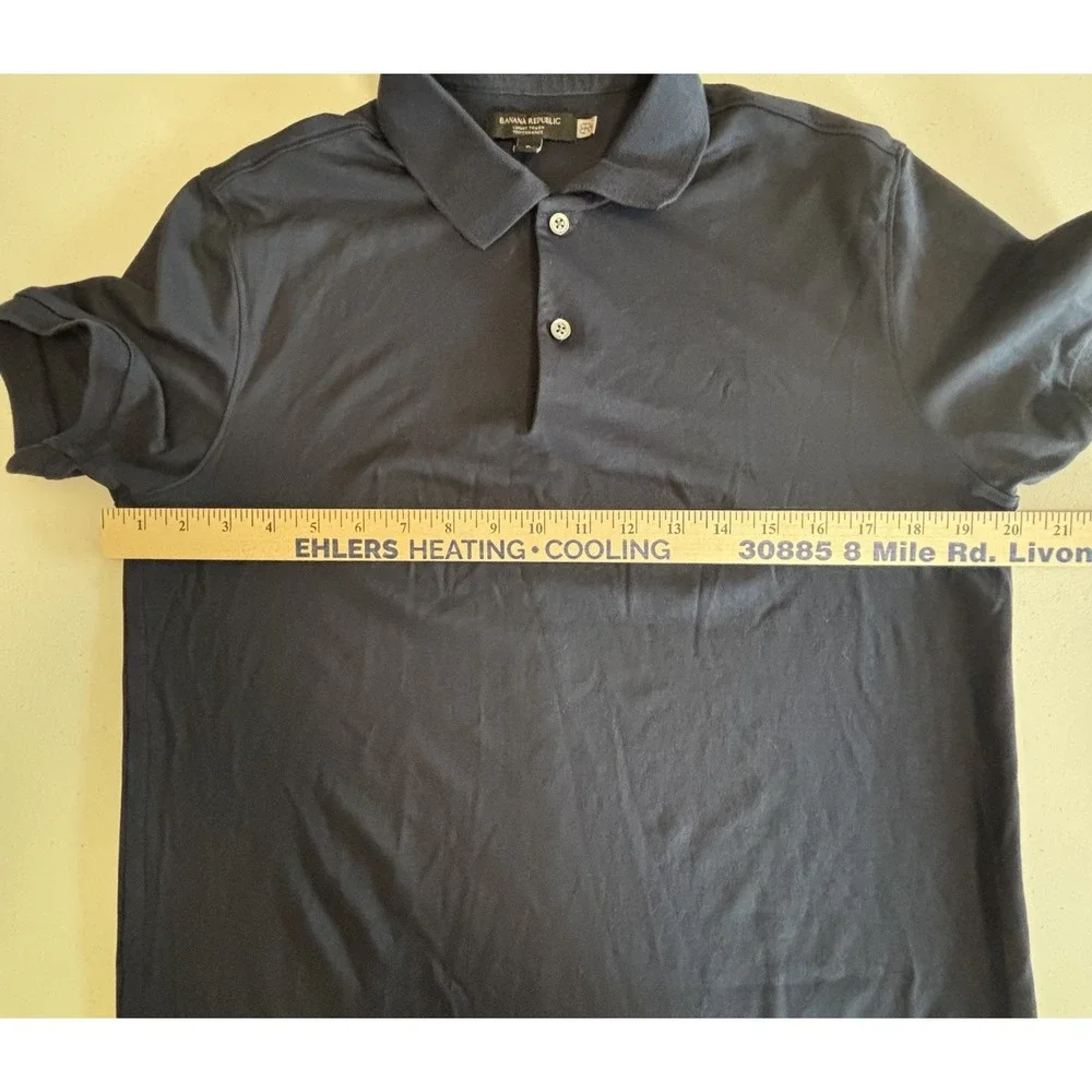 Banana Republic Polo Shirt Mens Small Luxury Touch Performance Cotton Small Navy